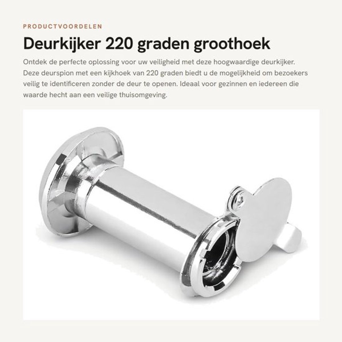 Deurspion 220 Graden Groothoek - Deurspion Met Camera - Antidiefstal - Draadloos - Geschikt Voor Deurdikte 35-55 mm - Zinklegering - Deurkijker