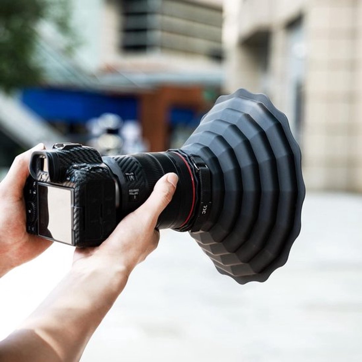 Silicone Lens Hood Skirt Anti-Reflection voor DSLR-camera's met 73mm~88mm diameter, opvouwbare lenskap en bescherming voor fotografie-accessoires