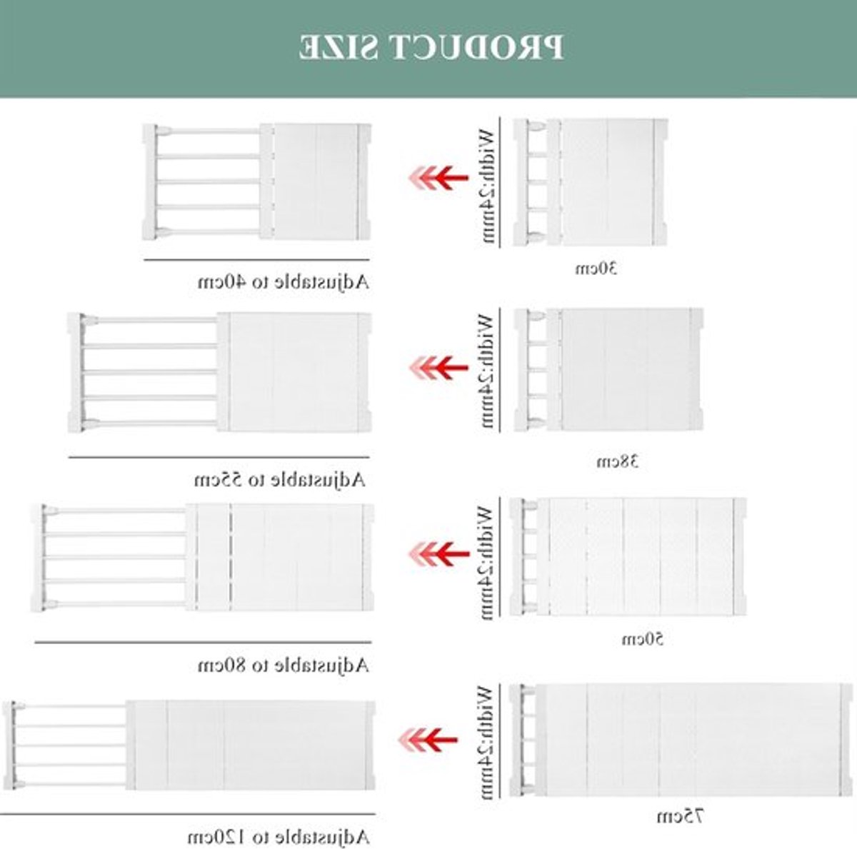 Verstelbare Organisator voor Kledingkast, DIY Scheidingswanden voor Kleding, Badkamer en Keuken, 50-80 cm Lengte, Ideaal voor Opbergruimte en Boekenkasten