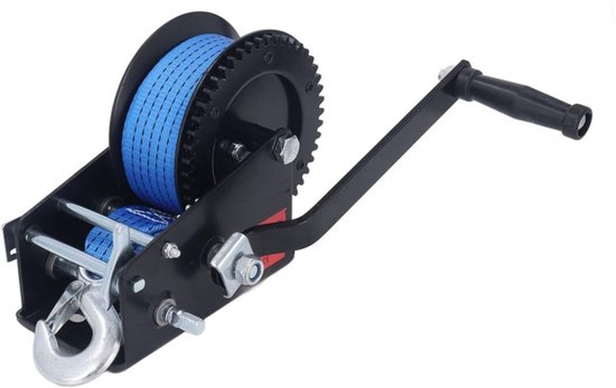 Handkabellier 1450 kg Draagkracht - 10 m Riem - Robuust Gelegeerd Staal - Ergonomisch Ontwerp - Anti-slip Handgreep - Corrosiebestendig - Lier