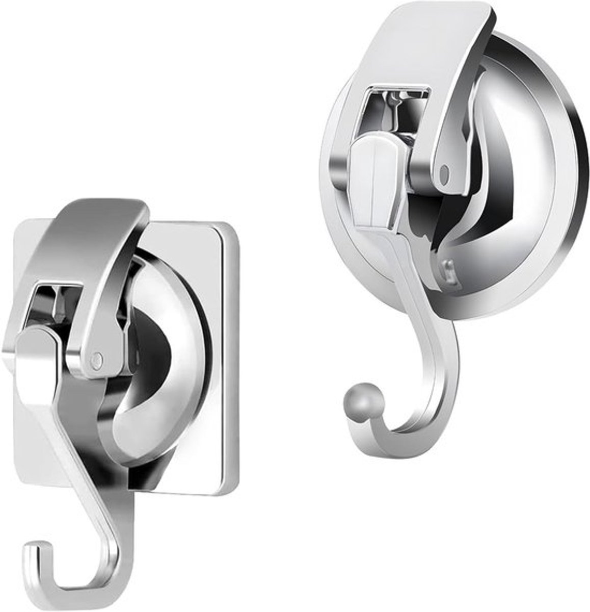 Extra sterke zuignap haken set van 2 - Geen boren nodig, ideaal voor badkamer, keuken en douche, wandhaken voor handdoeken en meer