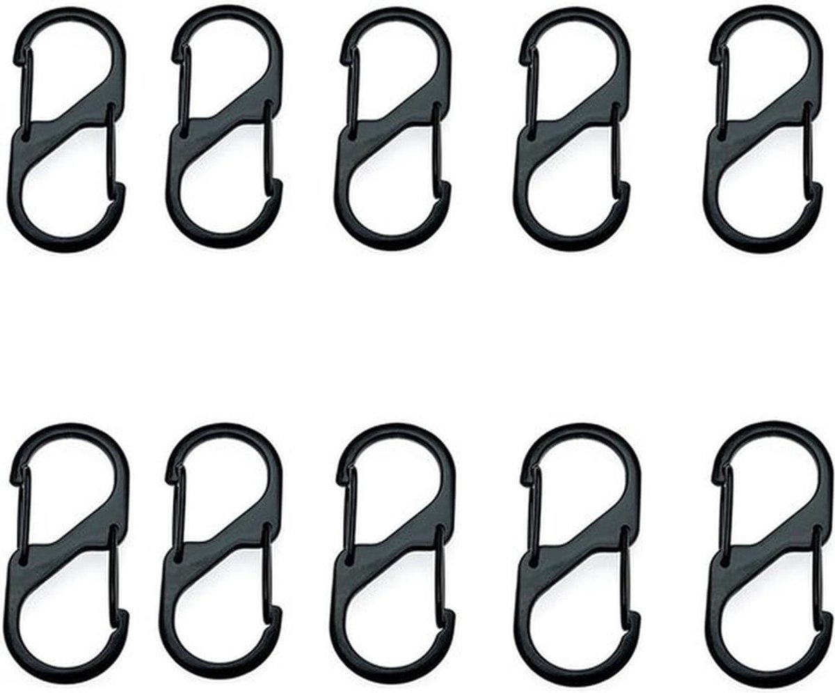 Set van 10 Kleine Karabijnhaak Sleutelhangers met Sluiting voor Outdoor Activiteiten, Kamperen en Vissen