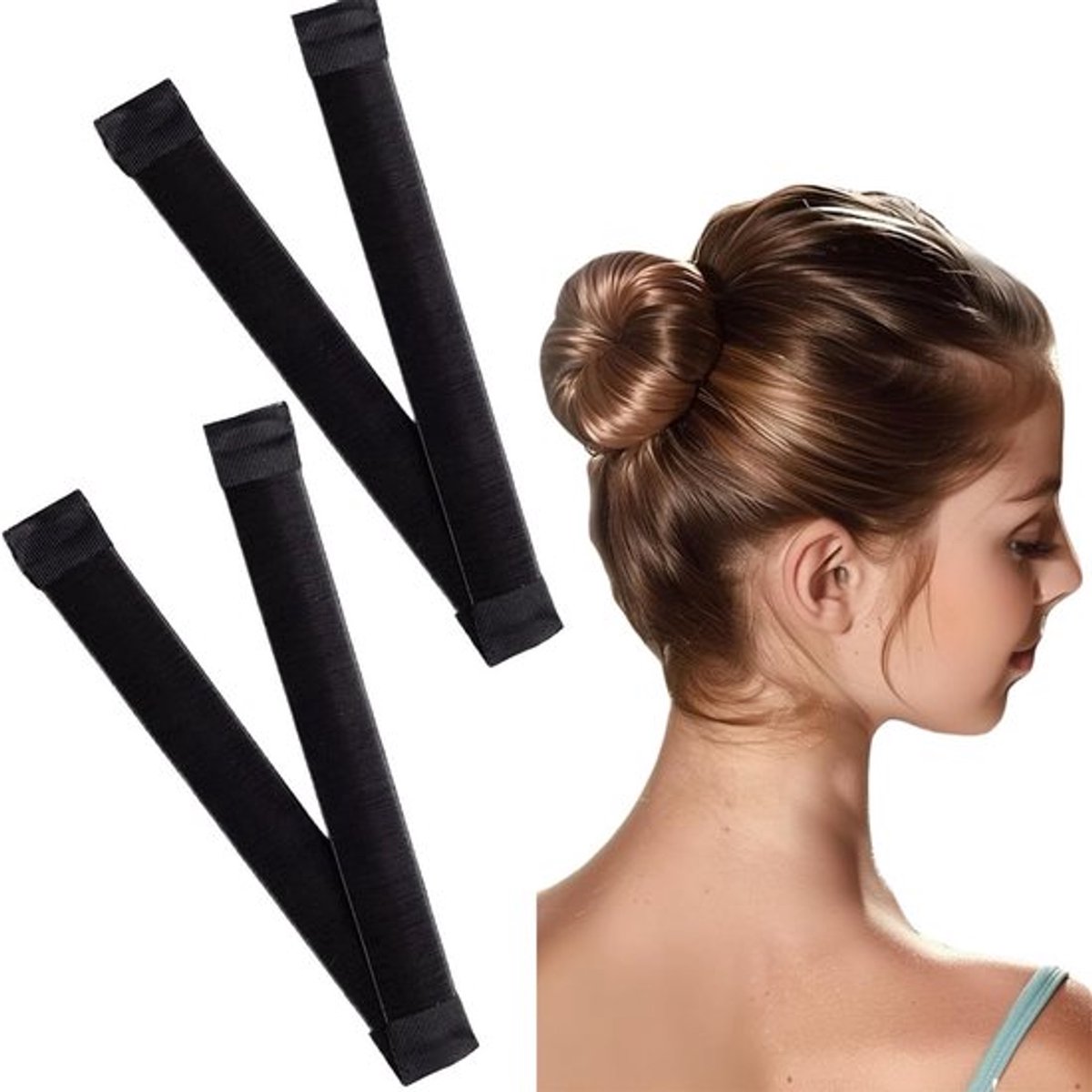 2 Stuks Donut Haar Styling Tools voor DIY Haar Knotten, Geschikt voor Lang en Kort Haar, Perfecte Accessoires voor Haarstyling