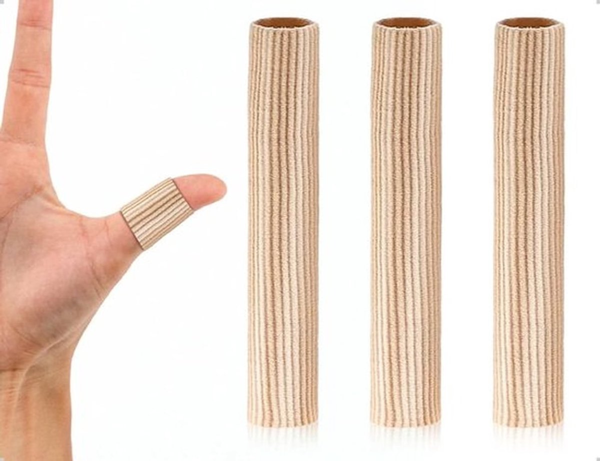 Teenbeschermers voor drukbescherming en eeltpreventie, snijdbare kappen voor duimvalgus en vingerbandage (3 stuks, middelgroot)