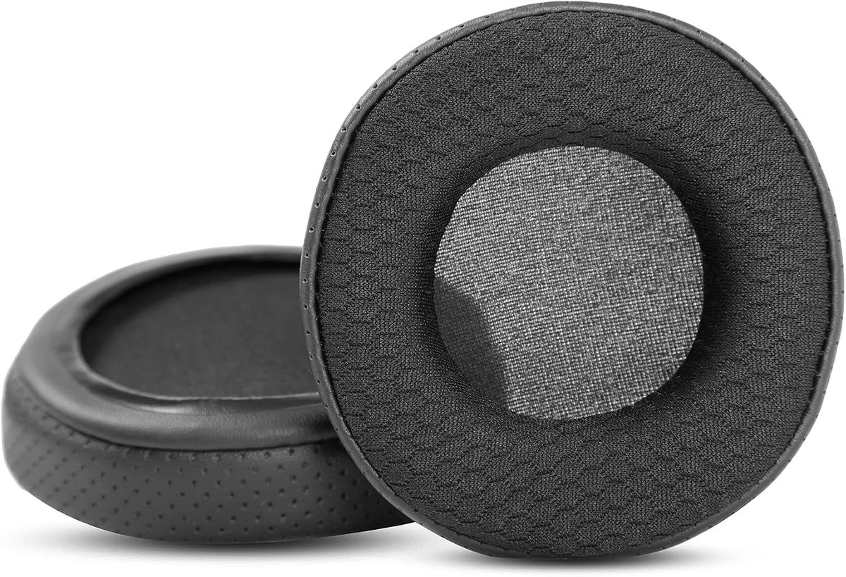 SnelShoppen - Vervangende Oorkussens Geschikt voor Sennheiser Urbanite XL Hoofdtelefoon - Comfortabele Oorkussens van Echte Leer en Geheugenfoam - Zwa
