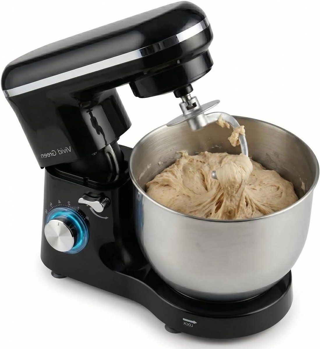 Keukenmachine - Mixer Robot - Bakken en Mixen - Krachtige Motor - 6.2L Kom - Zwart
