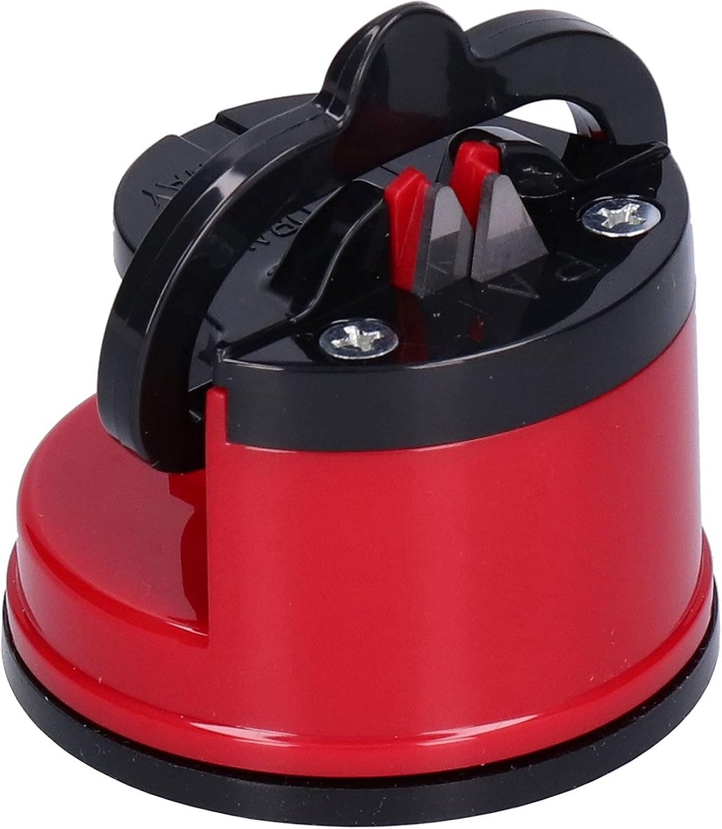 SnelShoppen - Messenslijper, Hoog Hardheid Materiaal, Slijpaccessoires voor Keukenmessen, Robuuste Tungsten Stalen Bladen, Rood, Voor Gladde Oppervlak