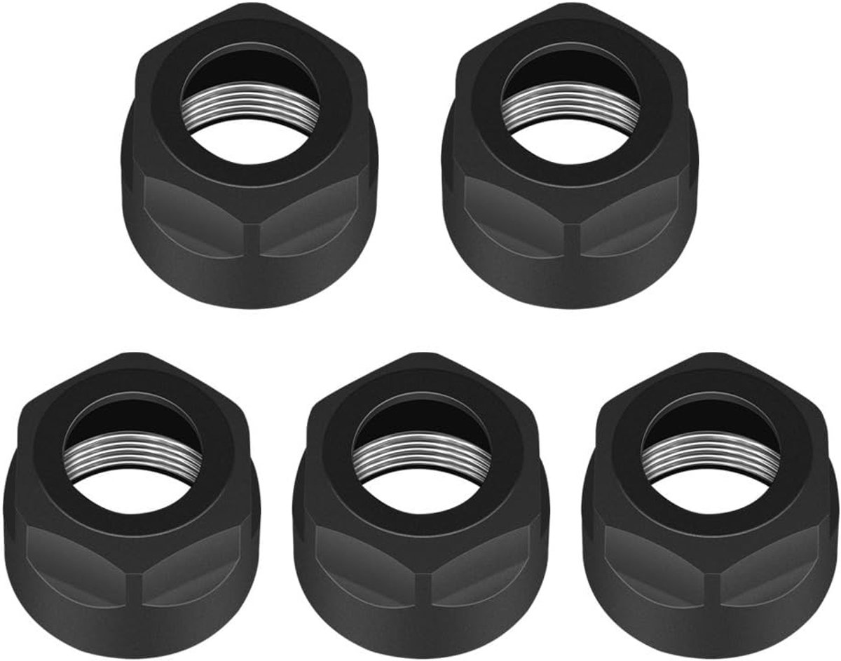 SnelShoppen - 5pcs Set ER16A Moeren Collet ER16 Bout Spanning Moer voor CNC Freesmachine Houder Draaibank, Duurzaam en Efficiënt