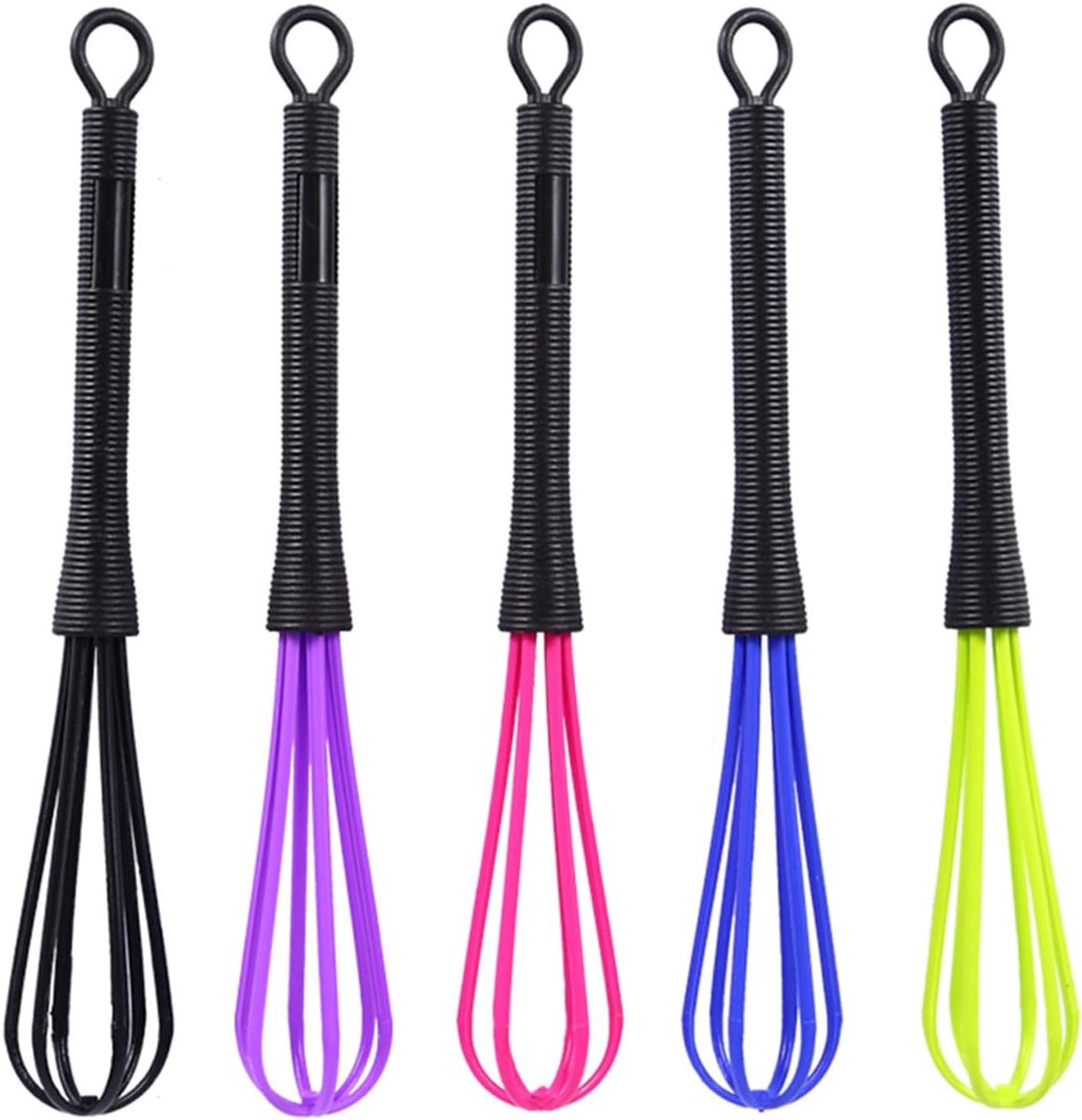 5 Pcs Mini Whisks for Kitchen and Hairdressing Supplies, Multifunctional Broom (Colour Mix), Ideal for Hair Dye - ShopVlot