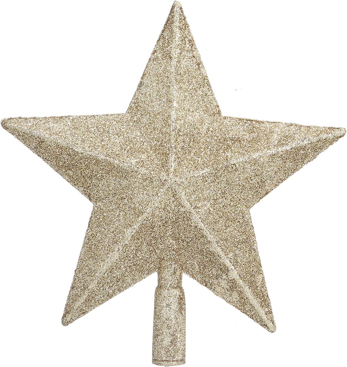 SnelShoppen - Mini Poinsettia Boomtopper, Gouden Ster Kerstboomtopper, Shatterproof Kleine Decoratie, Lichtgewicht Glanzende Kerstboomversiering voor