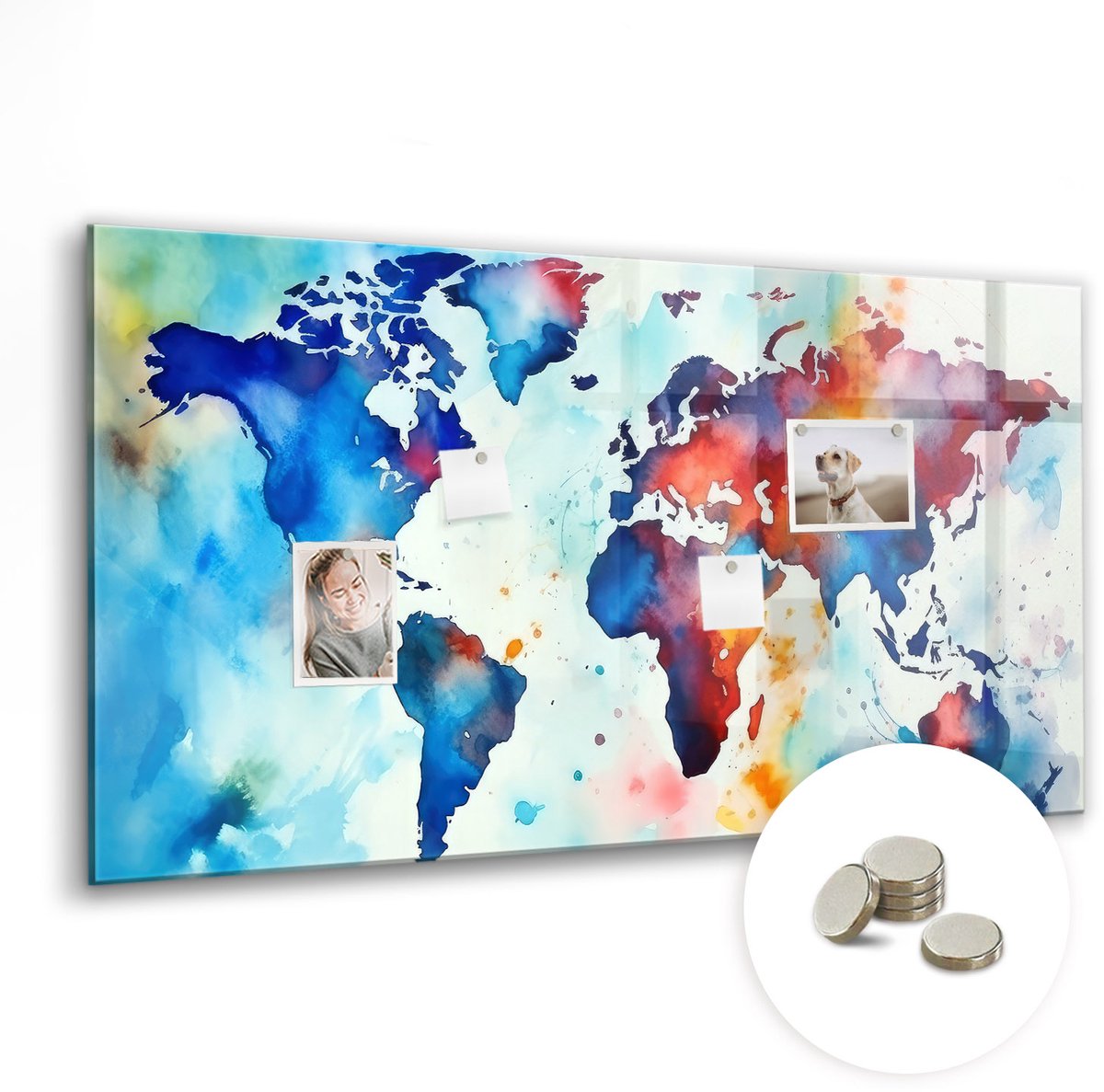 Coloray Glazen Magneetbord - Magnetisch Bord Berglandschap - 120x60 cm - Veelkleurig Magneetbord - Magnetic Board - Woonkamer Decoratie
