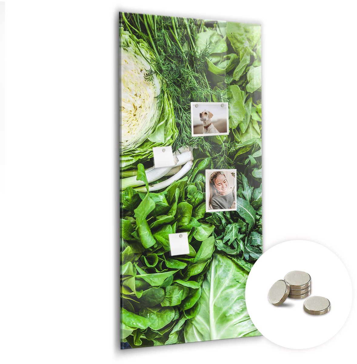 Coloray Glazen Magneetbord - Magnetisch Bord Honingraat - 60x120 cm - Groente Magneetbord - Magnetic Board - Keuken Decoratie