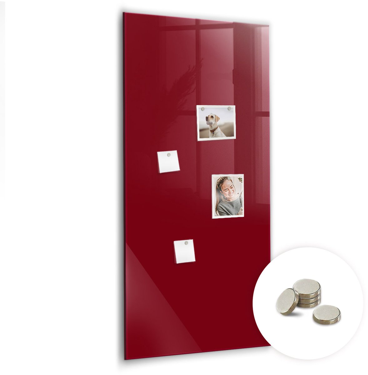 Coloray Glazen Magneetbord - Magnetisch Bord - 60x120 cm - Bourgogne Magneetbord - Magnetic Board - Glazen Magneetbord