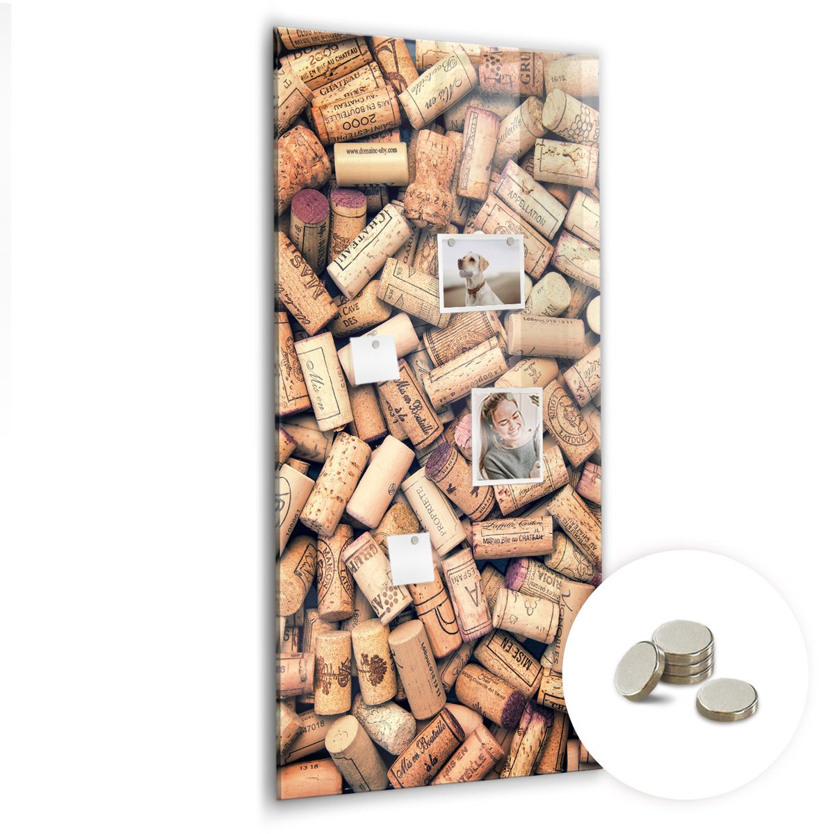 Coloray Glazen Magneetbord - Magnetisch Bord Een kopje koffie - 60x120 cm - Beige Magneetbord - Magnetic Board - Keuken Decoratie