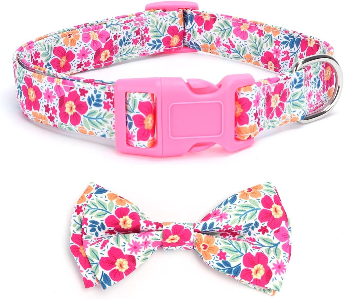 SnelShoppen - Soft Comfortable Hondenhalsband met Verwijderbare Strik, Verstelbare Hondenband voor Honden van Klein tot Groot, Roze voor Vrouwen en Me