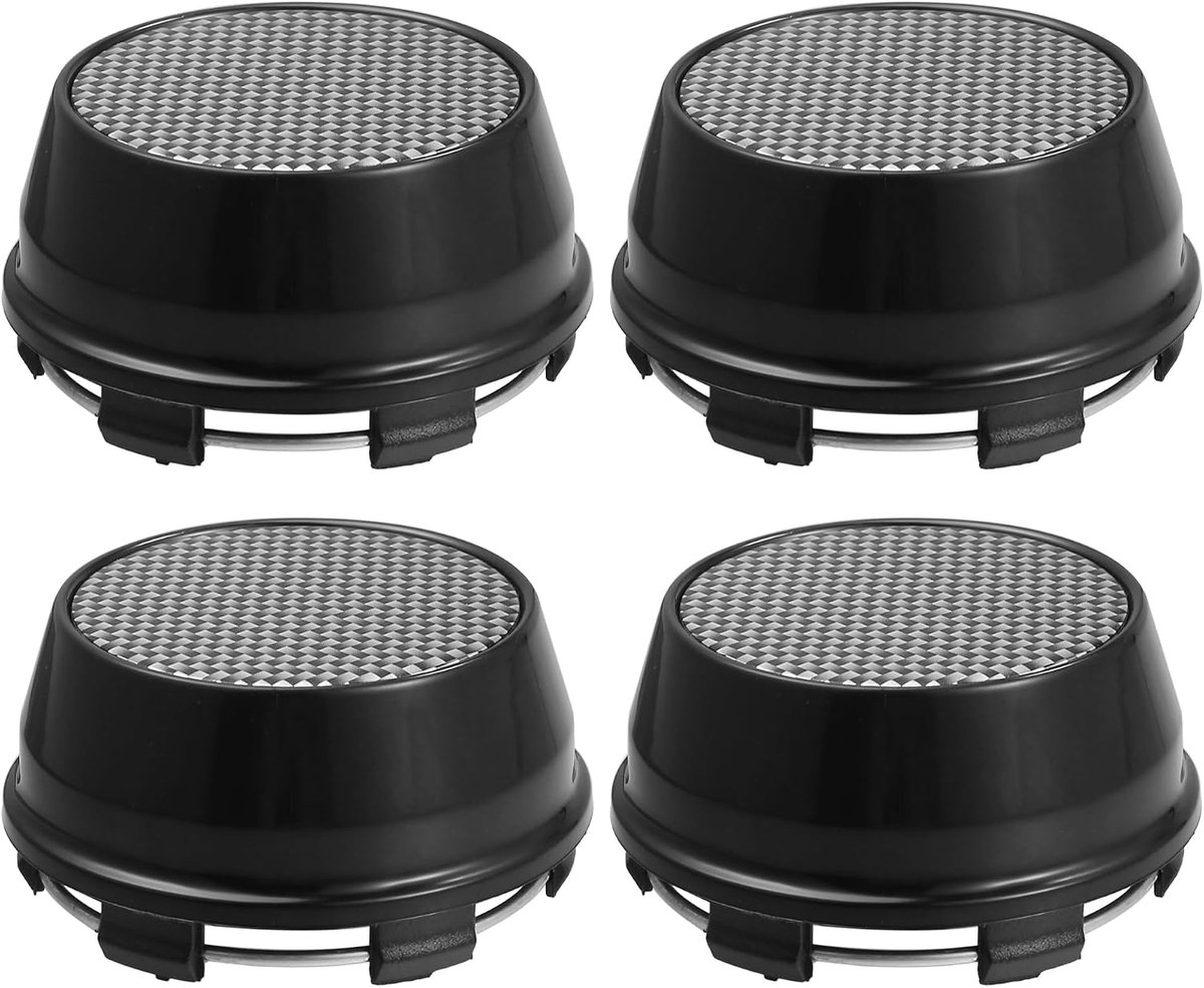 SnelShoppen - 4 Stuks Universele Zwarte Wielnaafdeksels 66mm - Plastic Hoofddeksels voor Auto Wielen - Verbeterde Look en Bescherming