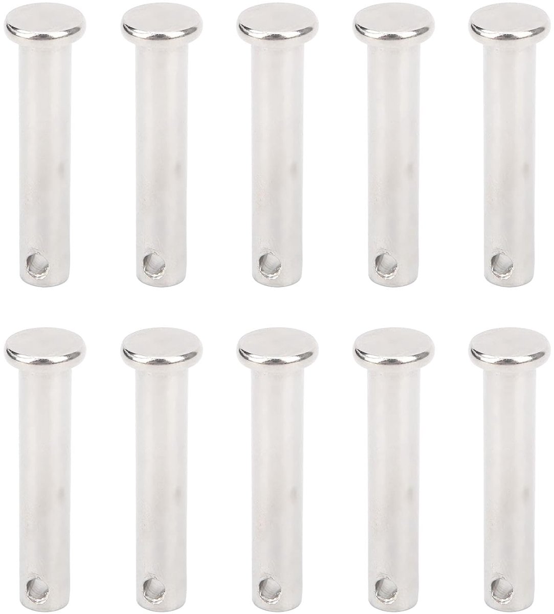 SnelShoppen - 10 Stuks Ronde Gietpennen M8X40mm - Assortiment Set Met Enkele Gaten - Eenvoudige Installatie - Duurzaam Roestvrij Staal