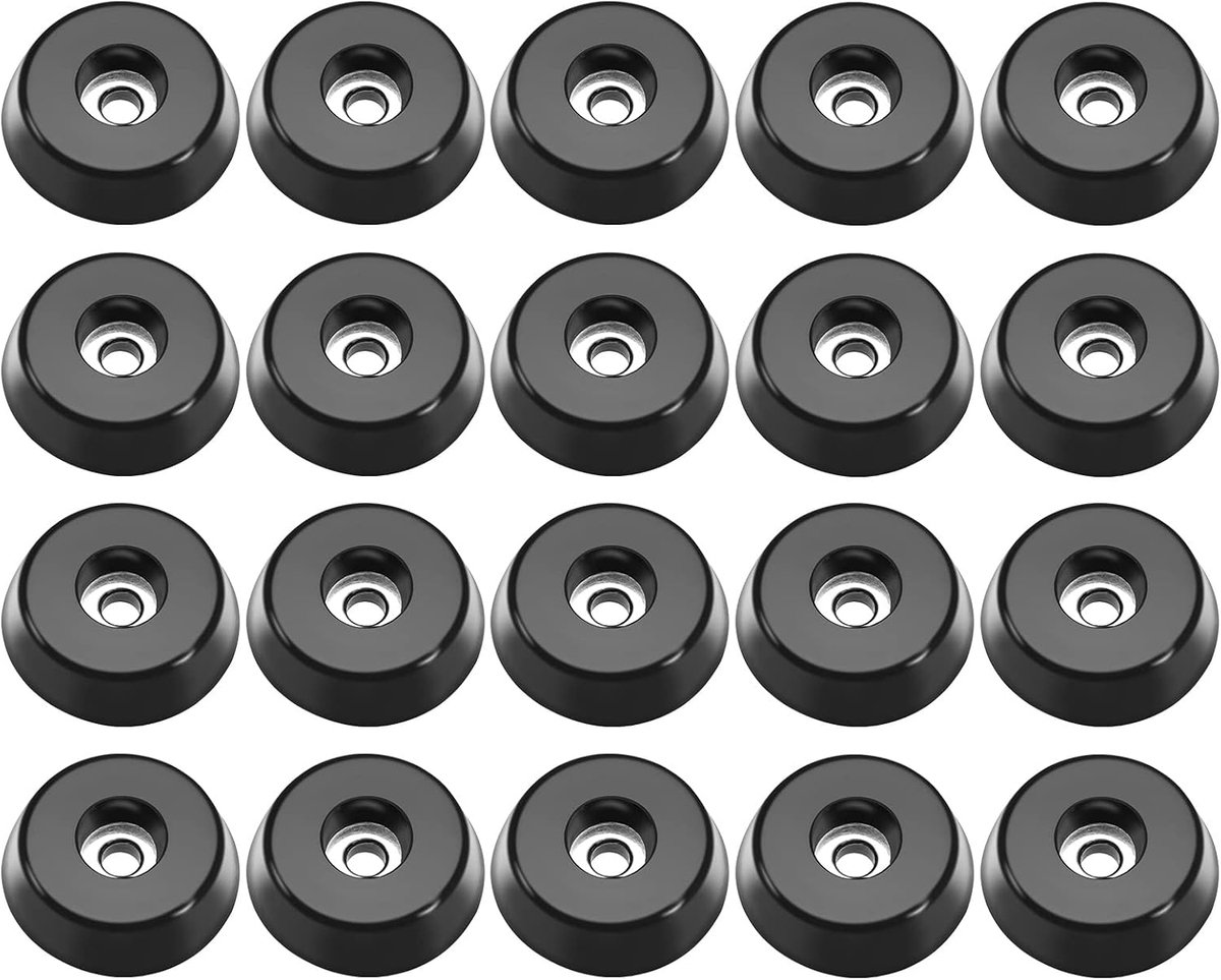 SnelShoppen - 20 Stuks Rubber Voetjes Rond Bumper Meubels Tafel Printer Snijplank Speaker Vloer Bescherming Kast Poot Pads D18x15xH5mm