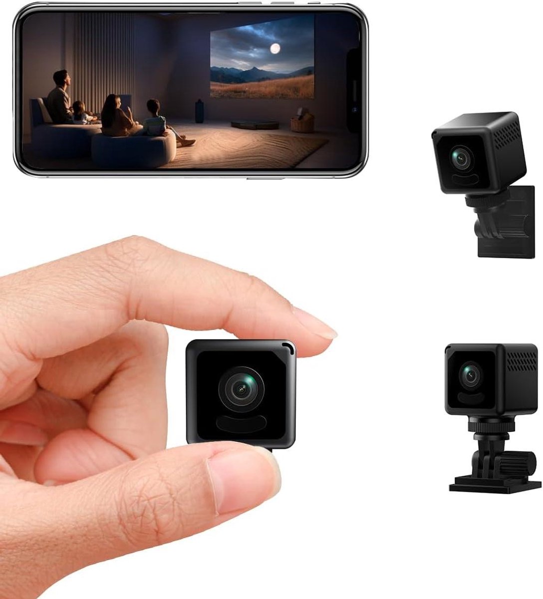Mini Camera Wifi - Verborgen Camera - Thuis Bewaken - Geavanceerde Bewegingsdetectie - 3.2cm Compact - Zwart