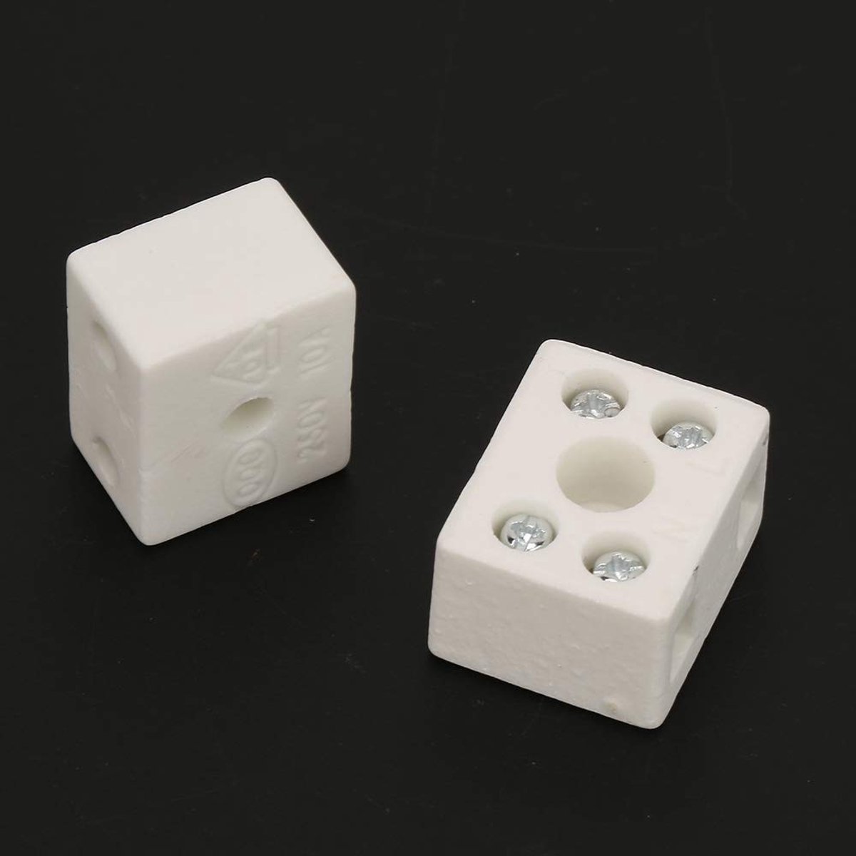 SnelShoppen - Ceramic Aansluitblok, 5 Stuks Draadverbinder 2 Positie 5 Gat Keramisch Aansluitblok 10A 250V, Terminal Blokken voor Elektriciteit
