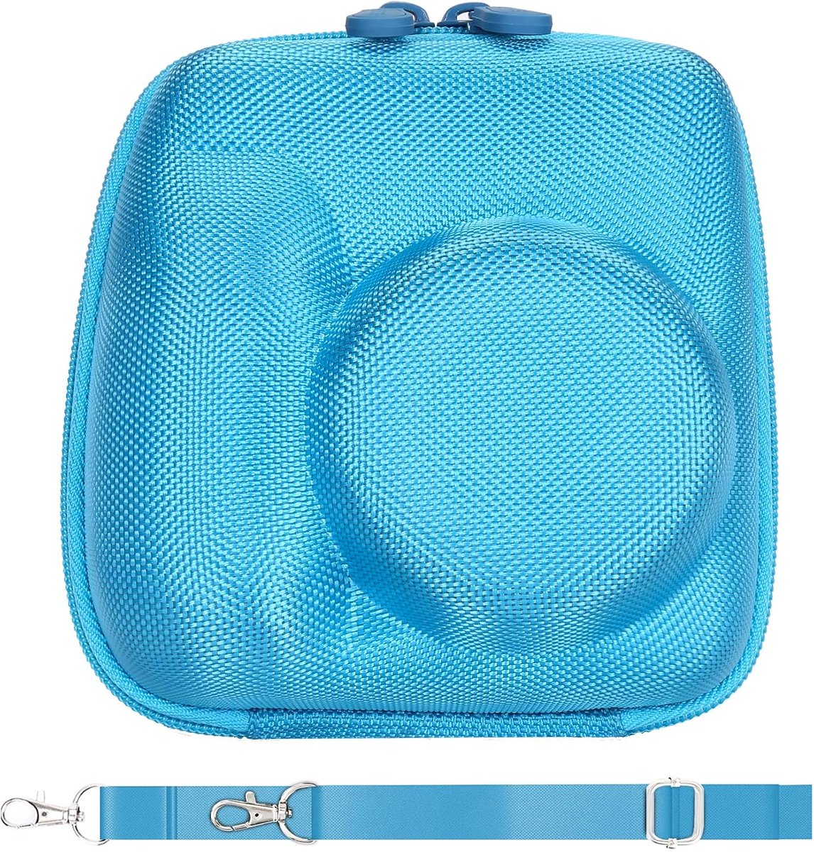 SnelShoppen - Beschermende Tas voor Fujifilm Instax Mini 11/12 Instantcamera - Blauw - Waterdicht - Draagbare Hardcase - Reisgarmenttas