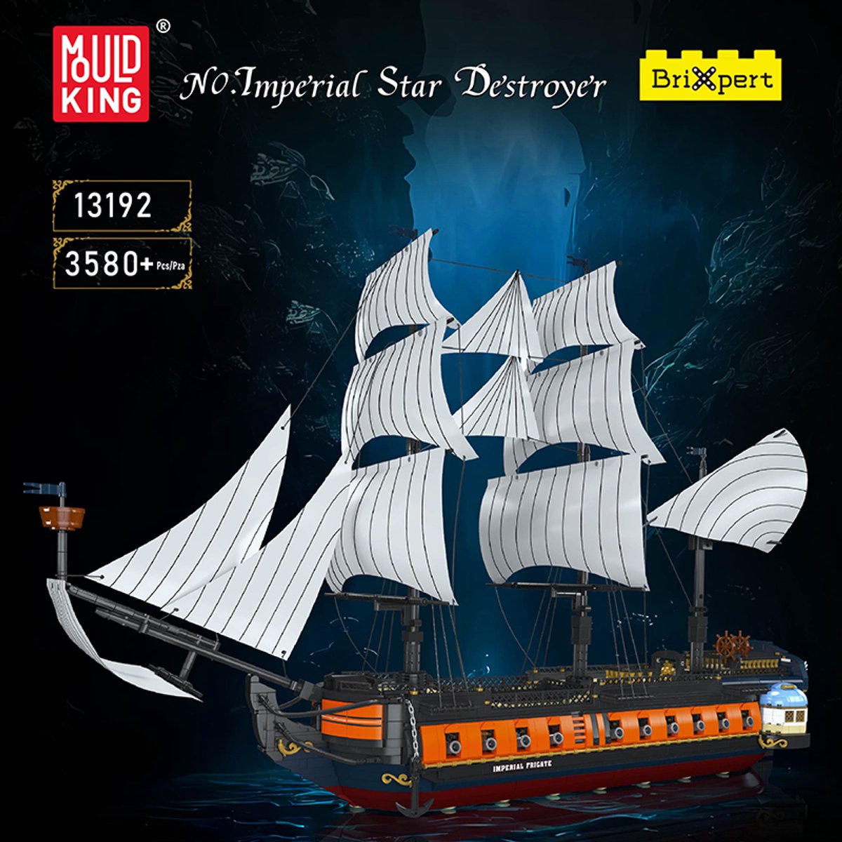 Mouldking 13192 - Piratenschip - Imperial Destroyer - bouwset - 3580 onderdelen - statisch - Past op alle bekende merken - bouwpakket