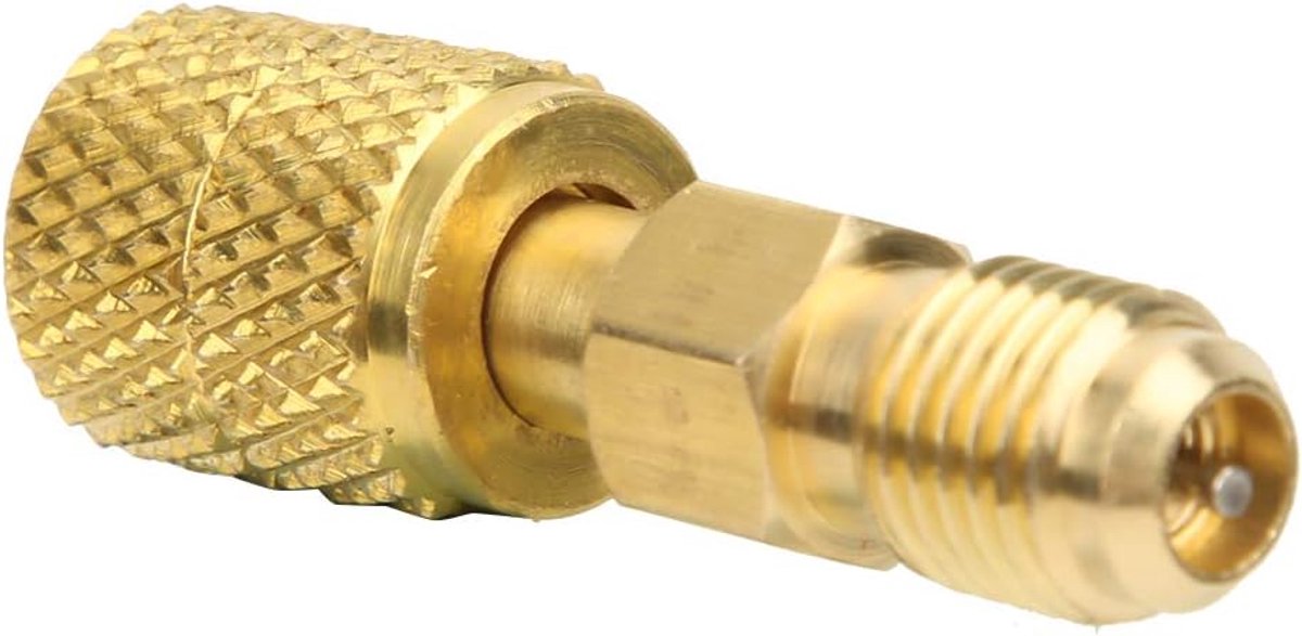 SnelShoppen - 1/4 inch mannelijke naar 5/16 inch vrouwelijke SAE adapter voor R410A R32 airco, hoogwaardig messing, lekvrije verbinding voor HVAC en k