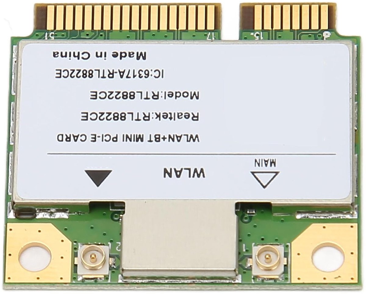 SnelShoppen - RTL8822CE Mini PCIe WiFi Kaart, 2.4GHz 5GHz Dual-Band Netwerkadapter voor Laptops en Computers, Plug and Play, Tot 1200M Snelheid