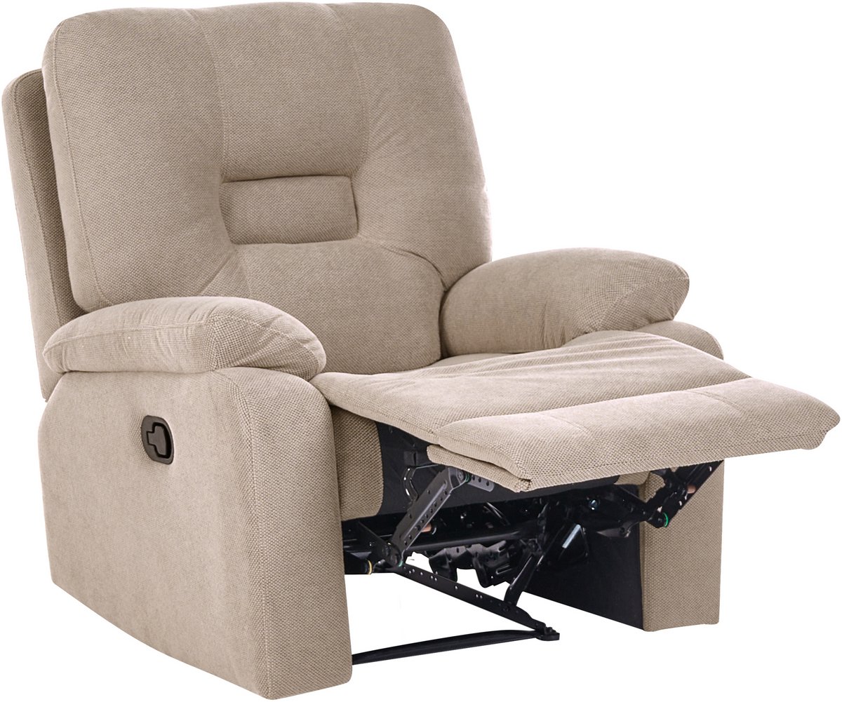 BERGEN - Handmatig verstelbare fauteuil - Taupe - Polyester