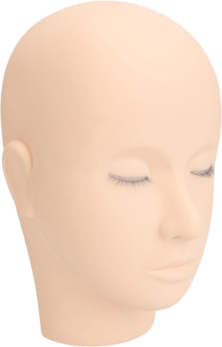 SnelShoppen - Lash Extension Mannequin Hoofd, Silicone Simulatie Opleiding 3 Laags Wimpers Oefenpop Voor Beginners - Zacht, Roze, Ideaal Voor Cosmetic