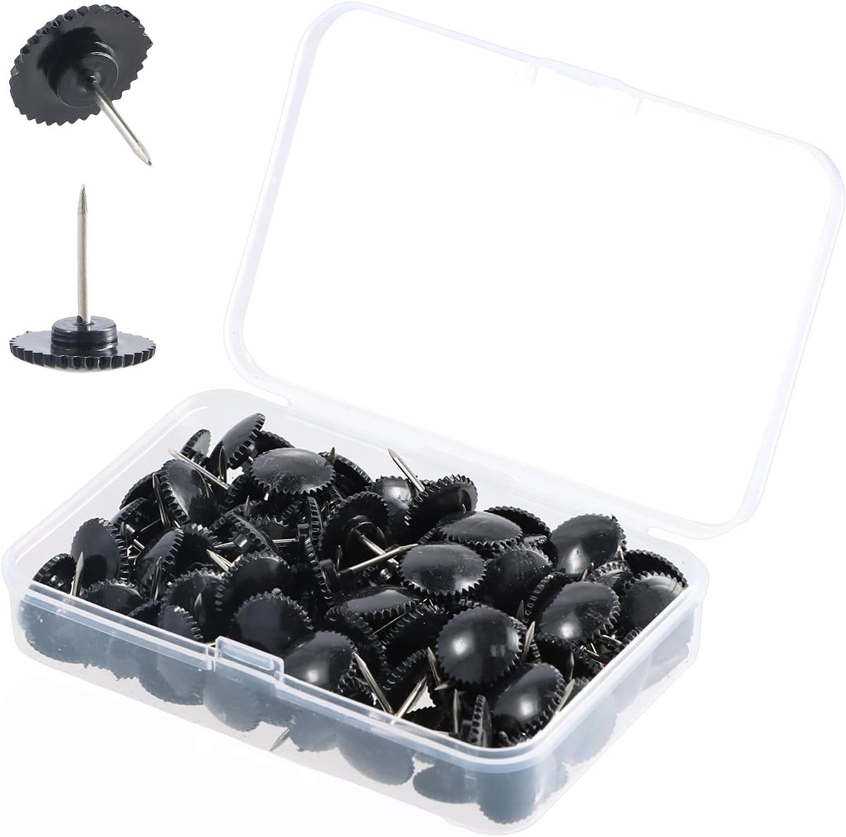 Set van 100 Duurzame Duimspijkers voor Kurkborden, Ideaal voor Posters, Foto's en Decoratie, 15 mm, Plat en Handig voor Wanddecoratie