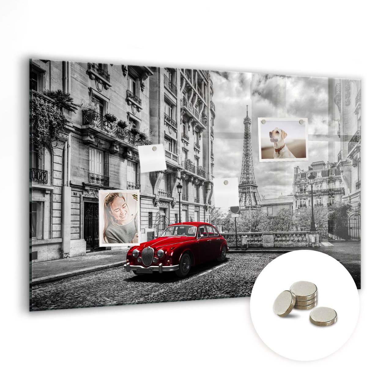 Coloray Glazen Magneetbord - Magnetisch Bord Metaalabstractie - 90x60 cm - Veelkleurig Magneetbord - Magnetic Board - Magneetbord Design