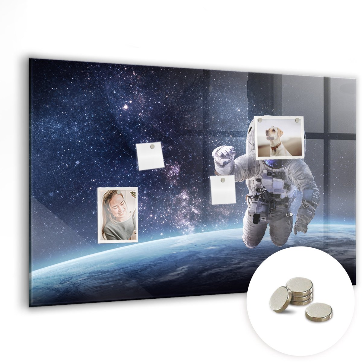 Coloray Glazen Magneetbord - Magnetisch Bord De pupil van het menselijk oog - 90x60 cm - Veelkleurig Magneetbord - Magnetic Board - Magneetbord Design