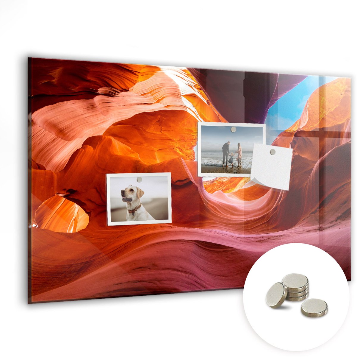 Coloray Glazen Magneetbord - Magnetisch Bord Canyon - 60x40 cm - Oranje Magneetbord - Magnetic Board - Glazen Magneetbord