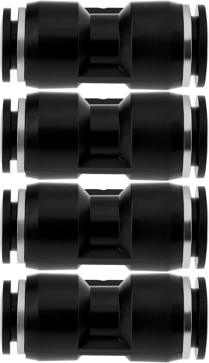 SnelShoppen - 4 Stuks 12mm naar 10mm Pipeline Diameter Verminderingsadapter - Snelle Push-Fit Verbinding voor Vloeistof en Gasleidingen - PBT Kunststo