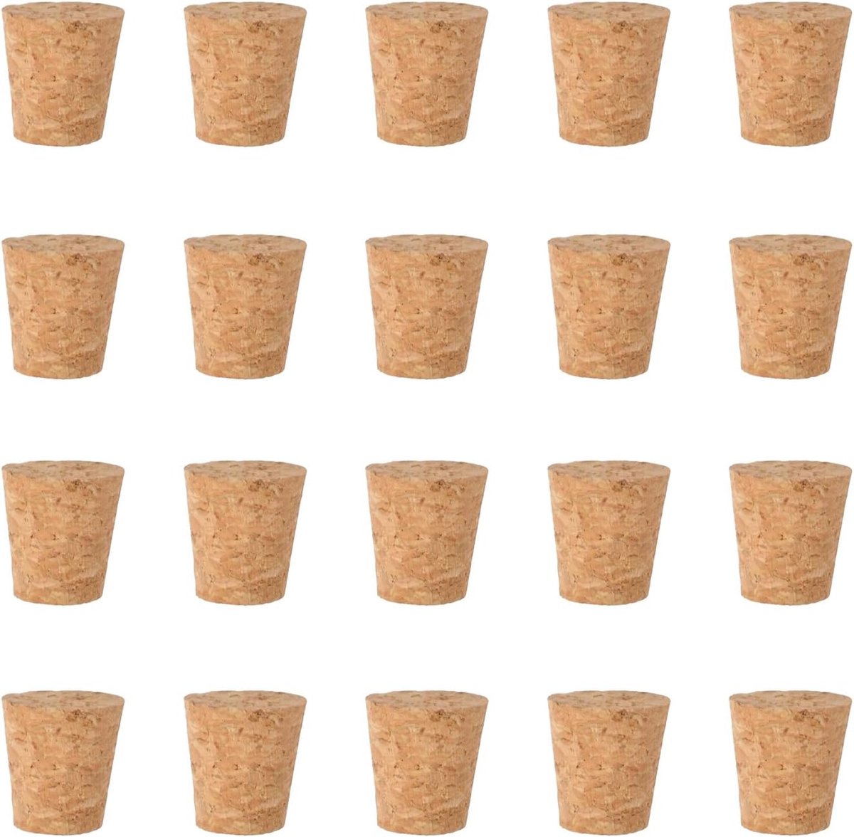 SnelShoppen - Pack van 20 Flessenkurken, Kurkstopper voor Wijn en Bier, Creatieve Kurken voor Knutselen, Taper Kurkstopper, Natuurlijke Kurk 29.5 x 25