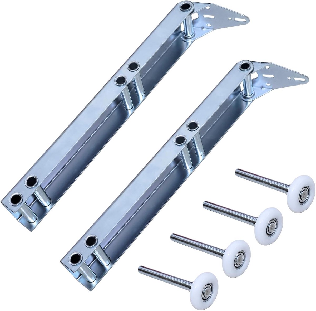 SnelShoppen - Set van 2 Garage Deuren Snelle Draai Top Beugels met Rollers, Hoogwaardige Metaal, Duurzaam en Roestbestendig, Essentiële Garagedeuropen