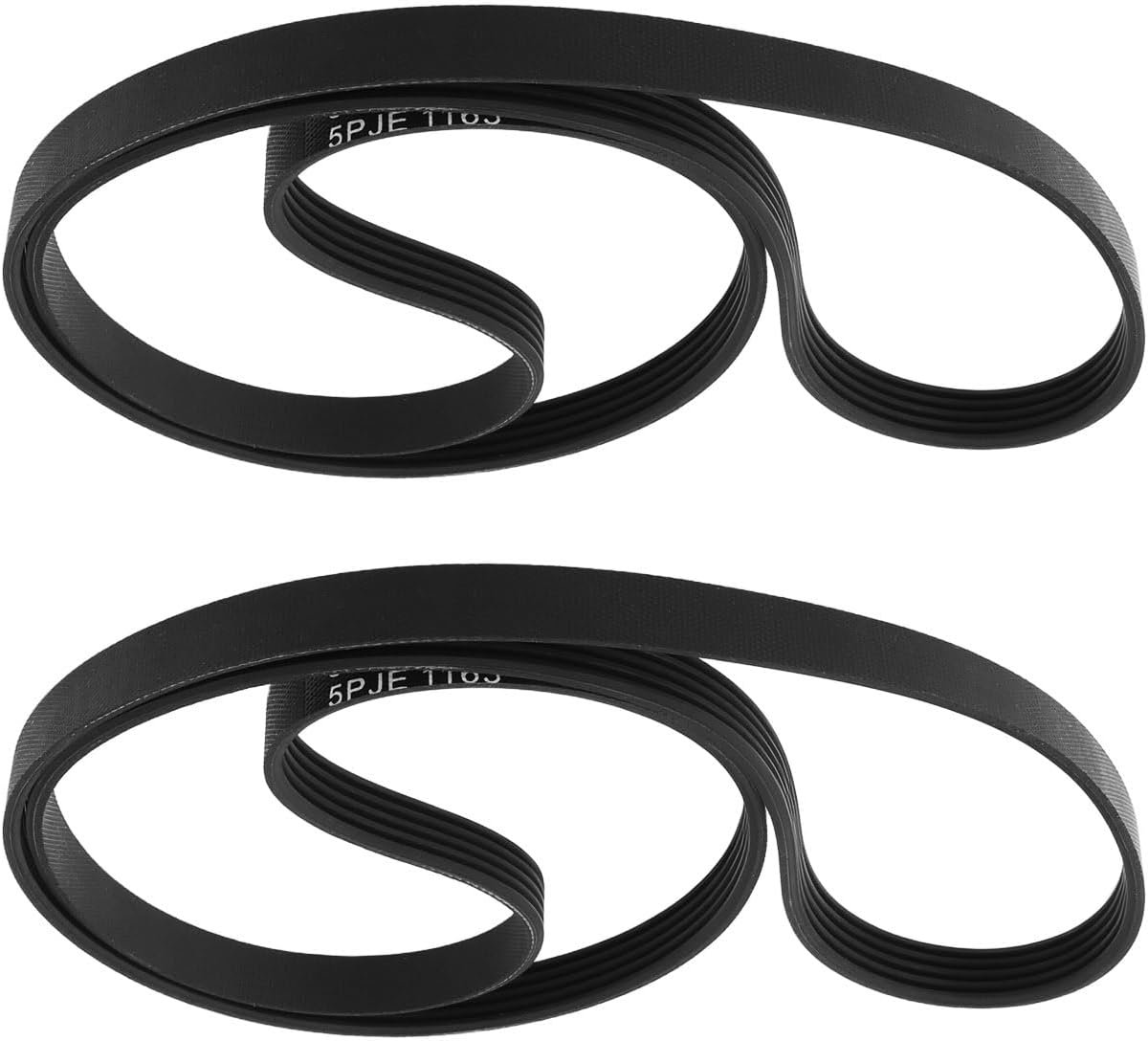 SnelShoppen - 2 Stuks Wasmachine Aandrijfriem 1163 mm - Vervangende Aandrijfriem voor Bosch en Siemens - 5 Racks, 3,5 mm Dikte - Directe Vervanging vo
