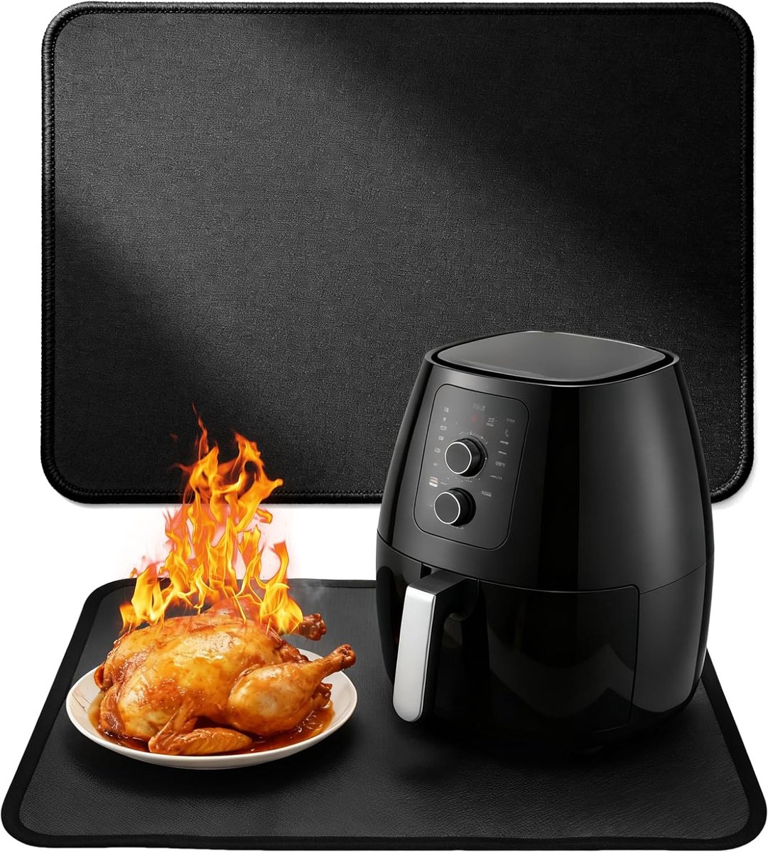 Airfryer pad 45 x 38 cm - hittebestendig fiberglass silicone mat - robuuste bescherming - ideaal voor werkblad - ShopVlot