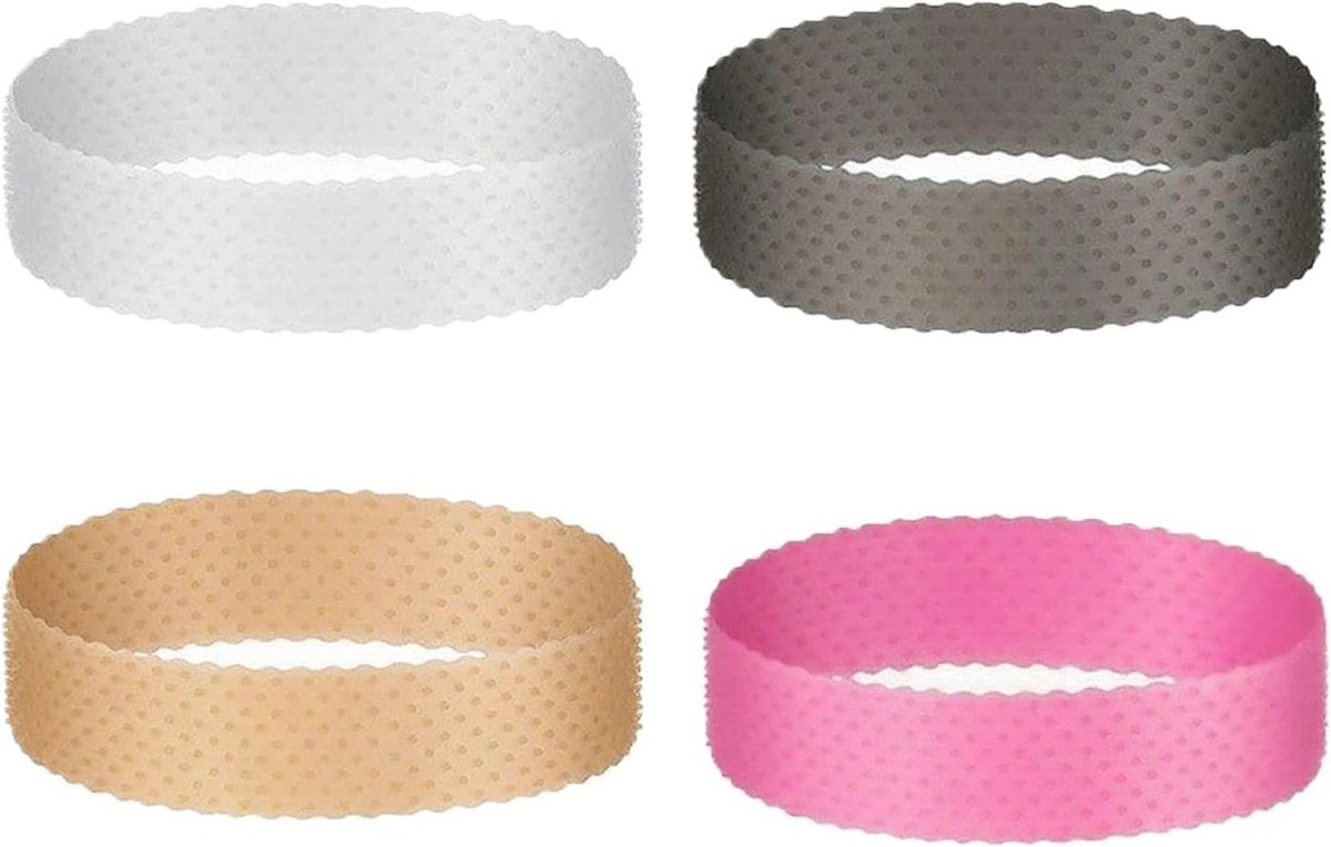 SnelShoppen - 4 Onzichtbare Pruikhouders, Antislip Siliconen Bands voor Mannen en Vrouwen, Verstelbare Grip Zonder Lijm, Discreet Accessoire voor Natu