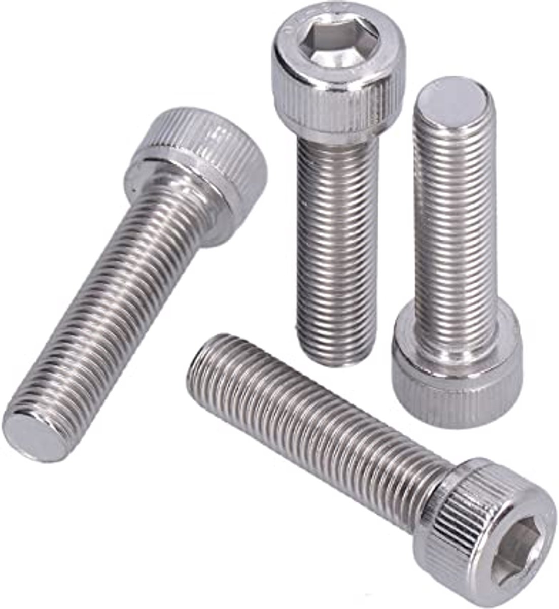 SnelShoppen - Garosa 4pcs M10 RVS Zeskantbouten 1.25 Mm Fijn Draad Bevestigingsmateriaal voor Auto Carrosseriepanelen en Bumpers, Voedingsindustrie en