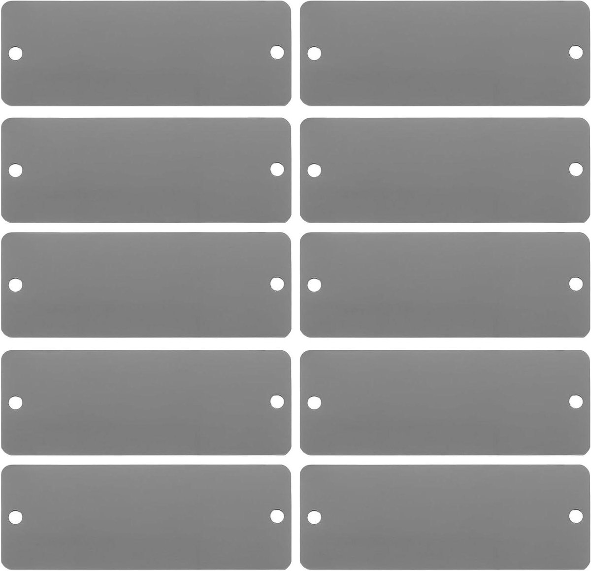 Graveerplaten Roestvrijstaal - Naamplaatjes Metaal - Industrieel Gebruik - Krasbestendig Staal - 8x3 cm - Zwart