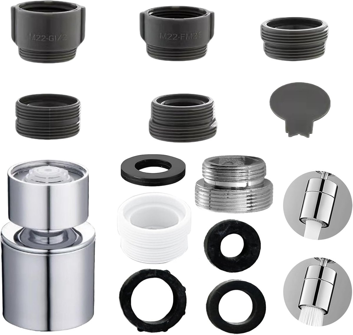 Faucet Attachment for Kitchen, 2 Modes, Faucet Aerator with Faucet with Faucet, Mixer Tap for Kitchen or Bathroom Sink - ShopVlot