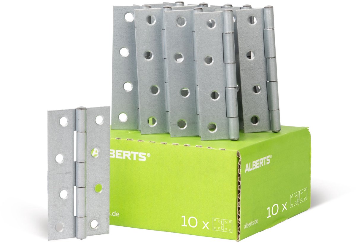 Alberts 849993 scharnier | smal | sendzimir verzinkt | 100 x 52 mm | set van 10