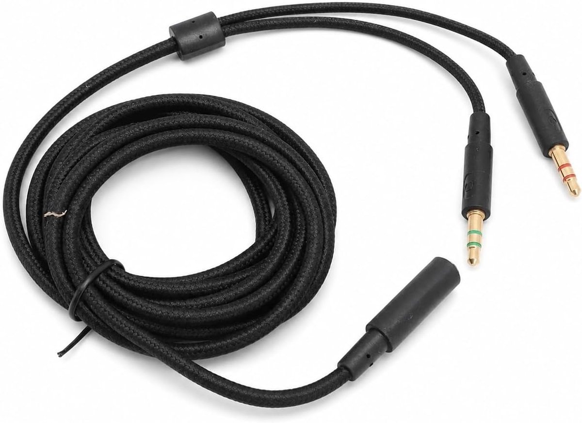 SnelShoppen - Headphone Splitter 2 Vrouwelijk naar 1 Mannelijk Microfoon en Audio Y Splitter Adapter Kabel Stereo Geschikt voor Gaming Hoofdtelefoons