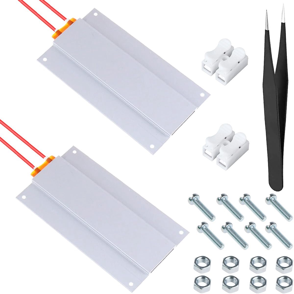 SnelShoppen - 2 stuks 400W PTC Verwarmplaat met Lichtstrips - Soldeerstation Verwarmplaat tot 260℃ - Energiezuinige Reparatietools voor Elektronica