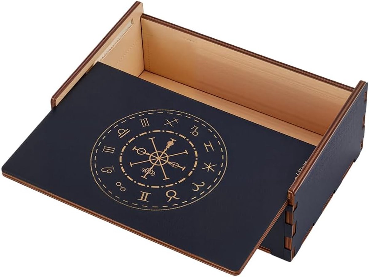 SnelShoppen - Houten Tarot Kaarten Opbergdoos Klein - Constellatie Geprint Tarot Houder - Duurzame Sieraden Box voor Dobbelstenen en Kristallen - 8.5c