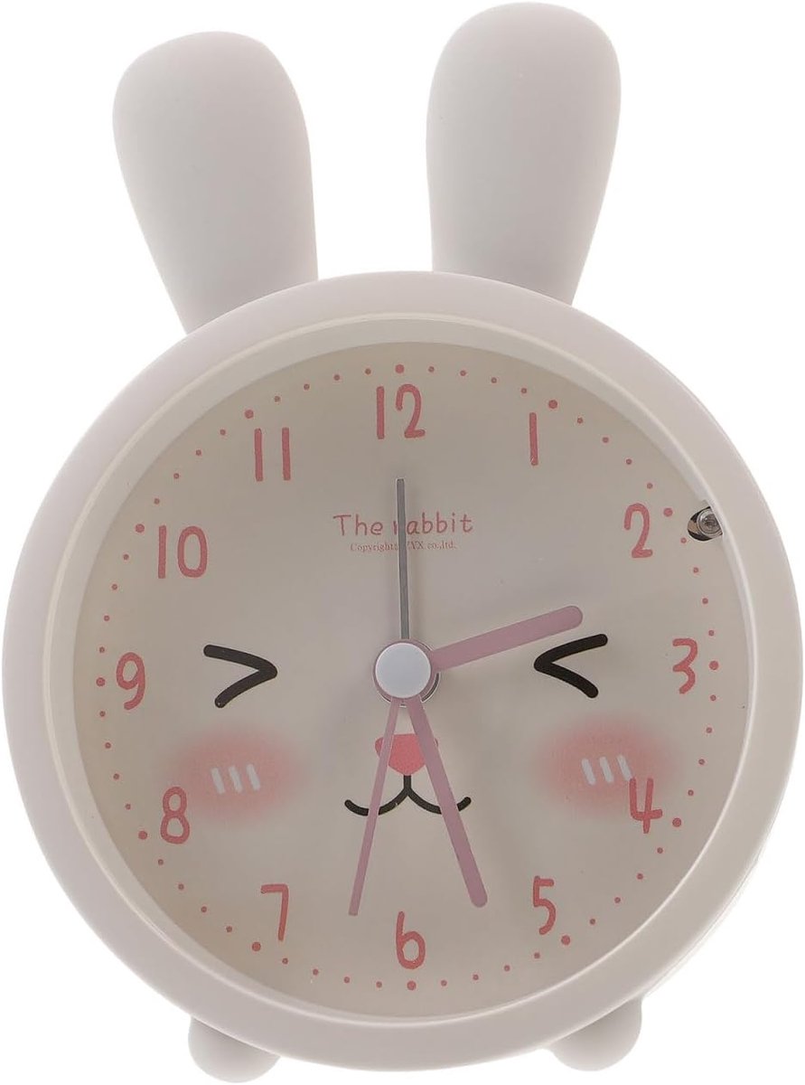 SnelShoppen - Doitoool Konijn Klok Wekker Zonder Batterij - Stille Decoratieve Tafelklok met Geruisloos Kwartsuurwerk voor Woonkamer, Slaapkamer, Nach