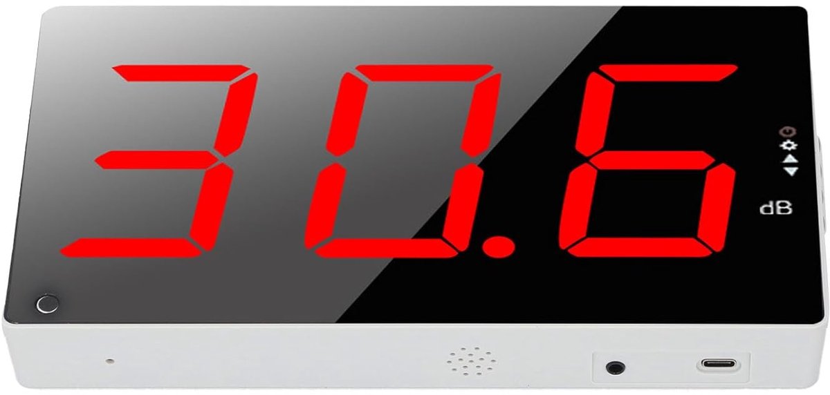 SnelShoppen - Grote LCD Display Digitale Geluidsmeter, 3.0 Inch HD Display Decibelmeter 30-130DB met Alarm Systeem voor Restaurants, KTV's en Openbare