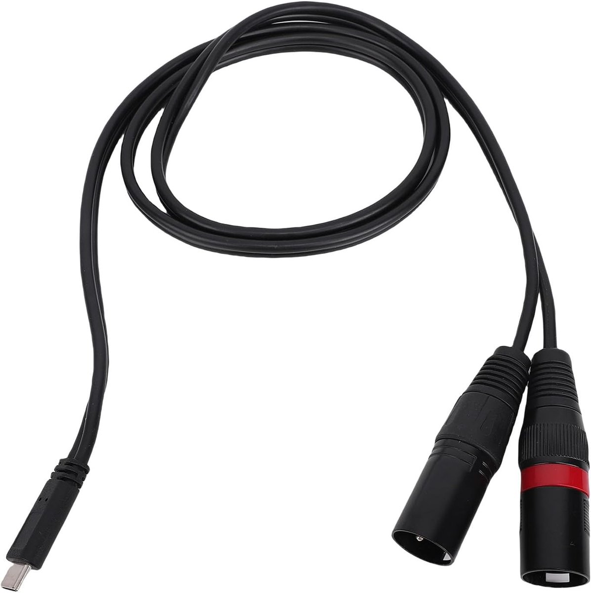 SnelShoppen - USB C naar Dual XLR Mannelijk Kabel, 2 Kanaals Audio Kabel van 2 Meter voor Telefoons, Tablets, Laptops naar Mixers, Versterkers, Actiev